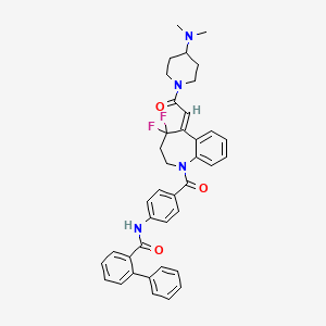 molecular formula C39H38F2N4O3 B1684270 N-[4-[(5Z)-5-[2-(4-dimethylaminopiperidin-1-yl)-2-oxoethylidene]-4,4-difluoro2,3-dihydro-1-benzazepine-1-carbonyl]phenyl]-2-phenylbenzamide 