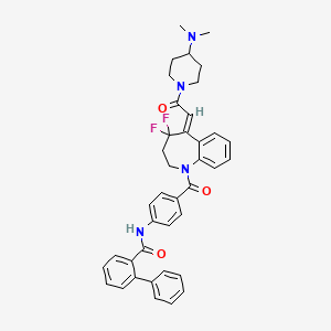 molecular formula C39H38F2N4O3 B1684270 N-[4-[(5Z)-5-[2-(4-dimethylaminopiperidin-1-yl)-2-oxoethylidene]-4,4-difluoro2,3-dihydro-1-benzazepine-1-carbonyl]phenyl]-2-phenylbenzamide CAS No. 183173-00-4