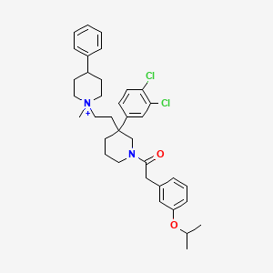 1-[3-(3,4-Dichlorophenyl)-3-[2-(1-methyl-4-phenylpiperidin-1-ium-1-yl)ethyl]piperidin-1-yl]-2-(3-propan-2-yloxyphenyl)ethanone