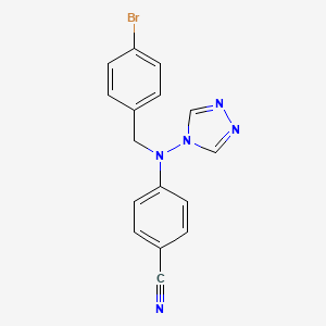 molecular formula C16H12BrN5 B1684272 4-[(4-Bromophenyl)methyl-(1,2,4-triazol-4-yl)amino]benzonitrile CAS No. 148869-05-0