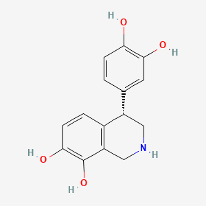 molecular formula C15H15NO4 B1684286 (4S)-4-(3,4-dihydroxyphenyl)-1,2,3,4-tetrahydroisoquinoline-7,8-diol CAS No. 139233-53-7
