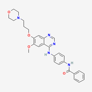 molecular formula C29H31N5O4 B1684298 N-[4-[[6-Methoxy-7-[3-(4-morpholinyl)propoxy]-4-quinazolinyl]amino]phenyl]benzamide CAS No. 331771-20-1