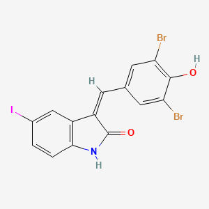 B1684324 5-Iodo-3-[(3,5-dibromo-4-hydroxyphenyl)methylene]-2-indolinone CAS No. 220904-83-6