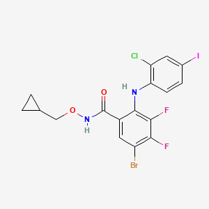 molecular formula C17H13BrClF2IN2O2 B1684344 2-(2-chloro-4-iodophenylamino)-N-cyclopropylmethoxy-3,4-difluoro-5-bromobenzamide CAS No. 212631-67-9