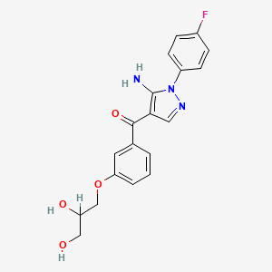 molecular formula C19H18FN3O4 B1684353 RO3201195 CAS No. 249937-52-8