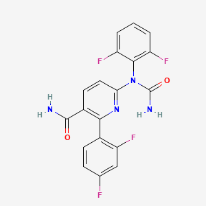 molecular formula C19H12F4N4O2 B1684354 VX-702 CAS No. 745833-23-2
