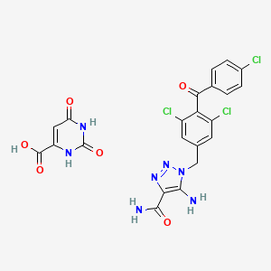 molecular formula C23H16Cl3IN7O6 B1684363 羧酰胺三唑鸟苷酸 CAS No. 187739-60-2