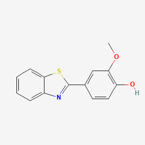 molecular formula C14H11NO2S B1684375 4-(1,3-Benzothiazol-2-yl)-2-methoxyphenol CAS No. 36341-25-0