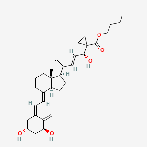 molecular formula C32H48O5 B1684395 butyl 1-[(E,1R,4R)-4-[(1R,3aS,4E,7aR)-4-[(2Z)-2-[(3S,5R)-3,5-dihydroxy-2-methylidenecyclohexylidene]ethylidene]-7a-methyl-2,3,3a,5,6,7-hexahydro-1H-inden-1-yl]-1-hydroxypent-2-enyl]cyclopropane-1-carboxylate CAS No. 156965-15-0
