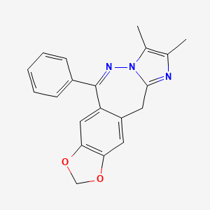 molecular formula C20H17N3O2 B1684396 2,3-Dimethyl-6-phenyl-12h-[1,3]dioxolo[4,5-h]imidazo[1,2-c][2,3]benzodiazepine CAS No. 397298-63-4
