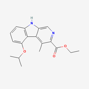molecular formula C18H20N2O3 B1684401 Ethyl 4-methyl-5-(1-methylethoxy)-9H-pyrido(3,4-b)indole-3-carboxylate CAS No. 89592-45-0