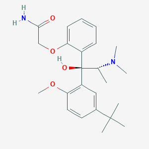molecular formula C24H34N2O4 B1684407 Acetamide, 2-[2-[(1R,2R)-2-(dimethylamino)-1-[5-(1,1-dimethylethyl)-2-methoxyphenyl]-1-hydroxypropyl]phenoxy]-, rel- CAS No. 138779-29-0