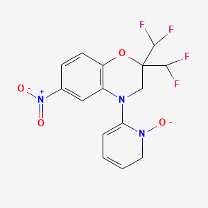 molecular formula C15H12F4N3O4- B1684411 2,2-bis(difluoromethyl)-6-nitro-4-(1-oxido-2H-pyridin-6-yl)-3H-1,4-benzoxazine CAS No. 161229-62-5
