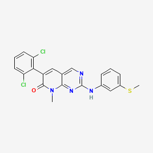 molecular formula C21H16Cl2N4OS B1684432 6-(2,6-二氯苯基)-8-甲基-2-((3-(甲硫基)苯基)氨基)吡啶并[2,3-d]嘧啶-7(8H)-酮 CAS No. 260415-63-2
