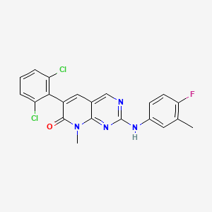 molecular formula C21H15Cl2FN4O B1684433 6-(2,6-Dichlorophenyl)-2-[(4-Fluoro-3-Methylphenyl)amino]-8-Methylpyrido[2,3-D]pyrimidin-7(8h)-One CAS No. 287204-45-9