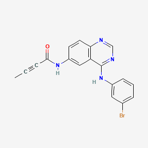 molecular formula C18H13BrN4O B1684470 N-(4-((3-bromophenyl)amino)quinazolin-6-yl)but-2-ynamide CAS No. 194423-06-8