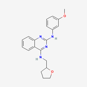 molecular formula C20H22N4O2 B1684478 N2-(3-Methoxyphenyl)-N4-((tetrahydrofuran-2-yl)methyl)quinazoline-2,4-diamine CAS No. 796888-12-5