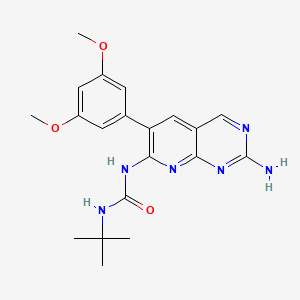 molecular formula C20H24N6O3 B1684483 1-[2-氨基-6-(3,5-二甲氧基苯基)吡啶[2,3-d]嘧啶-7-基]-3-叔丁基脲 CAS No. 192705-79-6