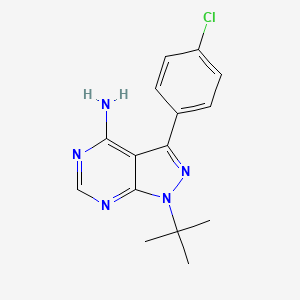 molecular formula C15H16ClN5 B1684514 1-tert-butyl-3-(4-chlorophenyl)-1H-pyrazolo[3,4-d]pyrimidin-4-amine CAS No. 172889-27-9