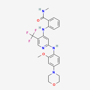 molecular formula C25H26F3N5O3 B1684527 Benzamide, 2-[[2-[[2-methoxy-4-(4-morpholinyl)phenyl]amino]-5-(trifluoromethyl)-4-pyridinyl]amino]-N-methyl- CAS No. 1061353-68-1
