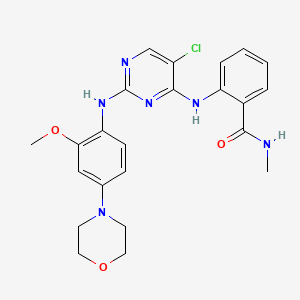 molecular formula C23H25ClN6O3 B1684528 2-({5-Chloro-2-[(2-Methoxy-4-Morpholin-4-Ylphenyl)amino]pyrimidin-4-Yl}amino)-N-Methylbenzamide CAS No. 761437-28-9
