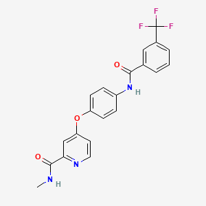 molecular formula C21H16F3N3O3 B1684537 N-Methyl-4-(4-(3-(trifluoromethyl)benzamido)phenoxy)picolinamide 
