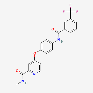 molecular formula C21H16F3N3O3 B1684537 N-Methyl-4-(4-(3-(trifluoromethyl)benzamido)phenoxy)picolinamide CAS No. 1125780-41-7