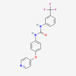 molecular formula C19H14F3N3O2 B1684541 1-[4-(Pyridin-4-Yloxy)phenyl]-3-[3-(Trifluoromethyl)phenyl]urea CAS No. 228400-22-4