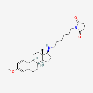 molecular formula C29H42N2O3 B1684552 1-[6-[[(8R,9S,13S,14S,17S)-3-methoxy-13-methyl-6,7,8,9,11,12,14,15,16,17-decahydrocyclopenta[a]phenanthren-17-yl]amino]hexyl]pyrrolidine-2,5-dione CAS No. 142878-12-4