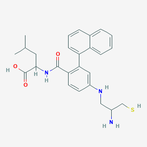 molecular formula C26H31N3O3S B1684560 2-[[4-[(2-Amino-3-sulfanylpropyl)amino]-2-naphthalen-1-ylbenzoyl]amino]-4-methylpentanoic acid CAS No. 181045-83-0