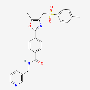 B1684562 4-[5-methyl-4-[(4-methylphenyl)sulfonylmethyl]-1,3-oxazol-2-yl]-N-(pyridin-3-ylmethyl)benzamide CAS No. 894187-61-2