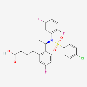 4-[2-[(1R)-1-(N-(4-chlorophenyl)sulfonyl-2,5-difluoroanilino)ethyl]-5-fluorophenyl]butanoic acid