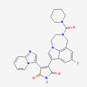 3-(9-Fluoro-2-(piperidine-1-carbonyl)-1,2,3,4-tetrahydro-[1,4]diazepino[6,7,1-hi]indol-7-yl)-4-(imidazo[1,2-a]pyridin-3-yl)-1H-pyrrole-2,5-dione