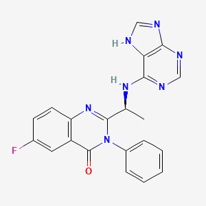 molecular formula C21H16FN7O B1684599 Acalisib CAS No. 870281-34-8