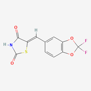 molecular formula C11H5F2NO4S B1684600 5-[(2,2-Difluoro-1,3-benzodioxol-5-yl)methylene]-2,4-thiazolidinedione CAS No. 648449-76-7