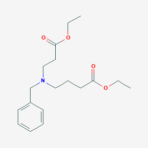 molecular formula C18H27NO4 B168487 4-[(3-ethoxy-3-oxopropyl)(phenylmethyl)amino]Butanoic acid ethyl ester CAS No. 1164-14-3