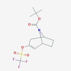 molecular formula C13H18F3NO5S B168505 8-Boc-3-(trifluoromethylsulfonyloxy)-8-azabicyclo[3.2.1]oct-3-ene CAS No. 185099-68-7