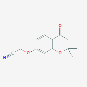 molecular formula C13H13NO3 B168519 2-[(2,2-Dimethyl-4-oxo-3,4-dihydro-2H-chromen-7-YL)oxy]acetonitrile CAS No. 144537-17-7