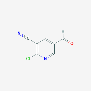 molecular formula C7H3ClN2O B168586 2-Chloro-5-formylnicotinonitrile CAS No. 176433-46-8