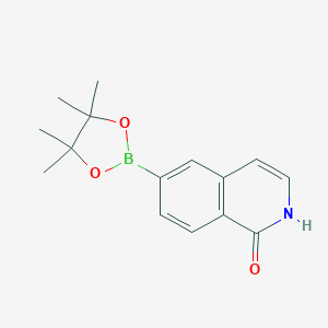 molecular formula C15H18BNO3 B168623 6-(4,4,5,5-四甲基-1,3,2-二氧杂硼环-2-基)异喹啉-1(2H)-酮 CAS No. 1219130-56-9