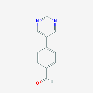 molecular formula C11H8N2O B168655 4-(嘧啶-5-基)苯甲醛 CAS No. 198084-12-7