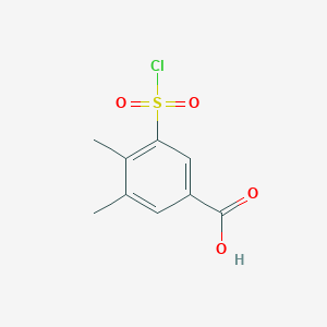 molecular formula C9H9ClO4S B168667 3-(Chlorosulfonyl)-4,5-dimethylbenzoic acid CAS No. 151104-64-2