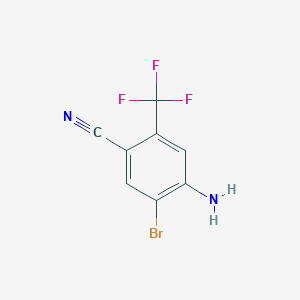 molecular formula C8H4BrF3N2 B168716 4-氨基-5-溴-2-(三氟甲基)苯甲腈 CAS No. 155255-45-1