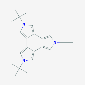 molecular formula C24H33N3 B168731 4,9,14-tritert-butyl-4,9,14-triazatetracyclo[10.3.0.02,6.07,11]pentadeca-1(15),2,5,7,10,12-hexaene CAS No. 118644-10-3