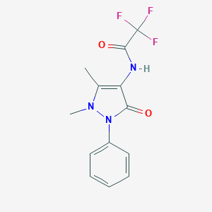 molecular formula C13H12F3N3O2 B168764 N-(2,3-Dimethyl-5-oxo-1-phenyl-2,5-dihydro-1H-pyrazol-4-yl)-2,2,2-trifluoroacetamide CAS No. 129476-61-5