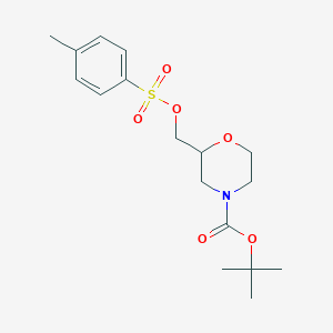 molecular formula C17H25NO6S B168795 tert-Butyl 2-((tosyloxy)methyl)morpholine-4-carboxylate CAS No. 130546-33-7