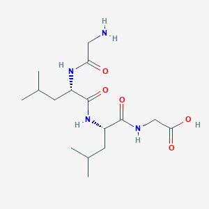molecular formula C16H30N4O5 B168897 2-[[(2S)-2-[[(2S)-2-[(2-aminoacetyl)amino]-4-methylpentanoyl]amino]-4-methylpentanoyl]amino]acetic acid CAS No. 104845-51-4