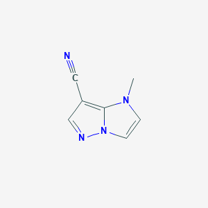 molecular formula C7H6N4 B168899 1-Methyl-1H-imidazo[1,2-b]pyrazole-7-carbonitrile CAS No. 135830-04-5