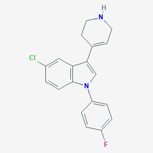 molecular formula C19H16ClFN2 B169033 5-Chloro-1-(4-fluorophenyl)-3-(1,2,3,6-tetrahydropyridin-4-yl)-1H-indole CAS No. 106516-07-8