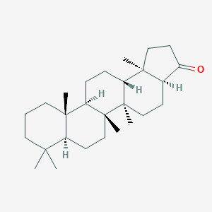 molecular formula C27H44O B169114 (3aS,5aR,5bR,7aS,11aS,11bR,13aR,13bR)-5a,5b,8,8,11a,13b-hexamethyl-2,3a,4,5,6,7,7a,9,10,11,11b,12,13,13a-tetradecahydro-1H-cyclopenta[a]chrysen-3-one CAS No. 1172-78-7